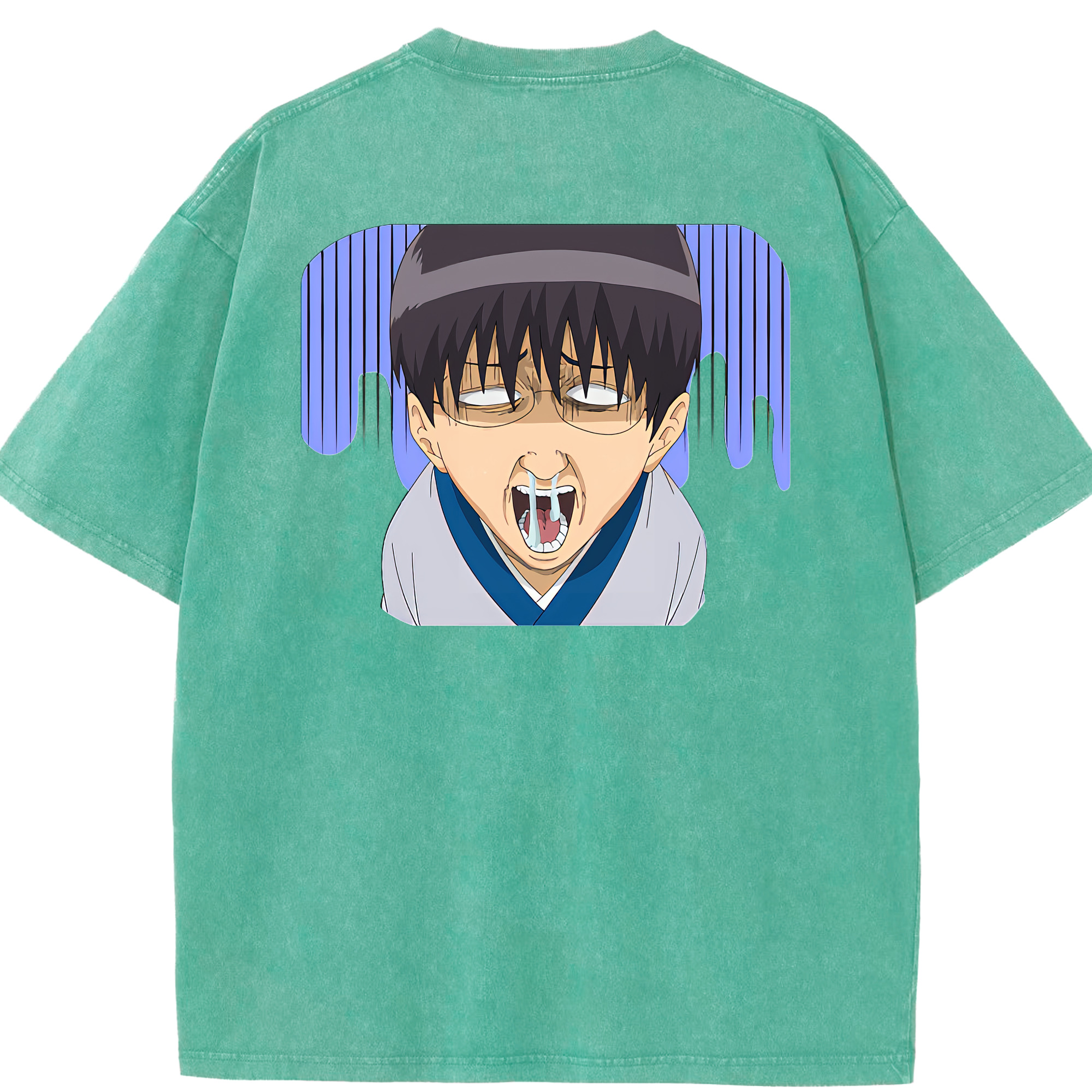 （画像用） ぎんたま 坂田銀時（さかたぎんとき） 神楽 志村新八（しむら しんぱち） GINTAMA Sakata Gintoki Kagura Shimura Shinpachi 綿100% ヴィンテージ風 半袖Tシャツ（背面プリント）